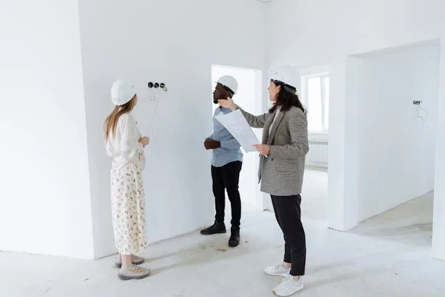 person inspecting a house